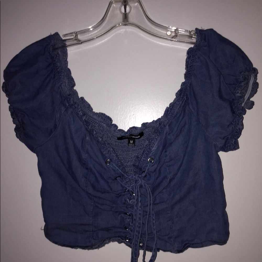 Blue crop top🖤